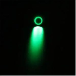 16mm Metalen Ring Drukschakelaar LED 5-380V, Zelfborgend, Kortstondig/Klikend, Waterdicht, Voor Automotoren, Autodeurschakelaar (Kleur: Groen, Maat: LACTCHING_36V)