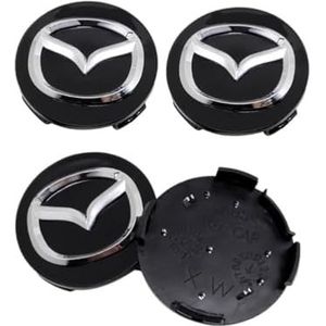 4 stuks wielnaafdoppen voor Mazda 2 3 6 Atenza MX3 MX5 CX3 CX5 CX9 RX8 RX7 Protege Axela naafdopsticker 56 mm naafdop