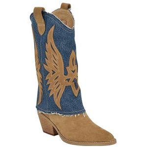 Nine West Dames Ringer Western Boot, Denim Blauw/Caramel 102, 3.5 UK, Denim Blauw Caramel 102, 36.5 EU