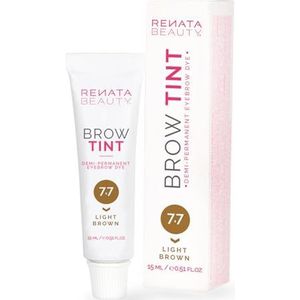 Renata Beauty Wenkbrauwverf – Premium Wenkbrauw Verf – 15 ml Aanpasbare, Langdurige Eyebrow Tint met 4 weken resultaat – Veilige en Milde Wenkbrauw Tint – 4 Beschikbare Kleuren [Lichtbruine kleurstof]