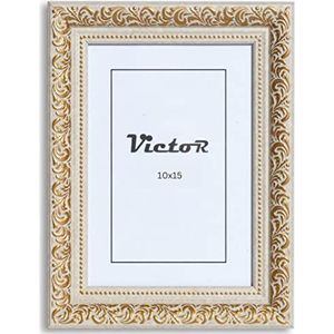 Victor Vintage Fotolijst “Rubens” in 10x15 cm (A6) Goud Beige - Staaf: 30x20mm - Echt Glas - Fotolijst Barok - Antiek - Fotolijst 10x15 Goud