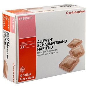 Allevyn schuimverband 7x8 cm hechtend, 12 st