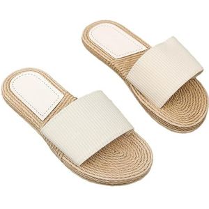 GSCLZ Vrouwen Sandalen Dames trend antislip slijtage comfortabele zachte zolen platte sandalen flip-flops Mens sandalen, Beige, 40 EU