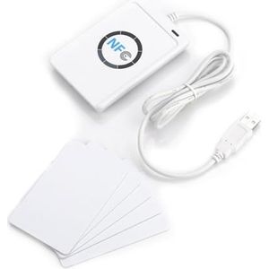 NFC Smart RFID-lezer/schrijver USB ACR122U ISO 14443A / B + software + 5 IC-kaarten, wit