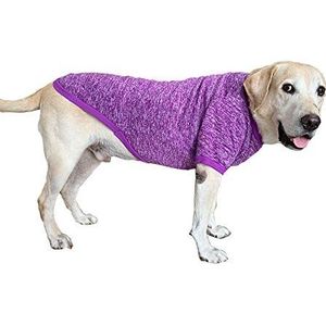 Huisdier kleding, hond winter pluche trui warme jas winddichte trui kostuum voor middelgrote grote honden, 6XL-Back Length 60cm, Paars