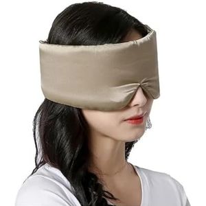 2 stuks moerbeizijde slaapmasker grote oogbedekking gezicht slaap zachte patch verduisterende blinddoek oogschaduw voor slaap (beige)