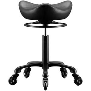 Zadelkrukstoel Met Rugleuning, Draaibare Verstelbare Krukstoel Metalen Salonzadelstoel, Ergonomische Rolstoel For Tandartsstylist Tattoo Artist(Style 1)