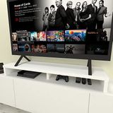 Henor Dubbele Houten FSC® TV Verhoger 130 x 35 x 15 cm. belastbaar + 100 kg Wit