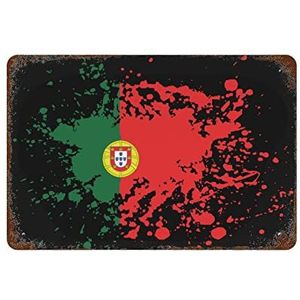 Portugese vlag creatief tinnen bord retro metalen tinnen bord vintage wanddecoratie retro kunst tinnen bord grappige decoraties cadeau grappig