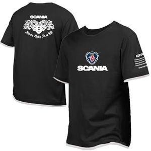 Grafisch T-shirt Voor Heren Voor Scania Lichtgewicht T-shirt Kleding Contrasterende Kleuren Poloshirts Ronde Hals Halve Mouw Comfort Trainingspak Fitness-Black||XS