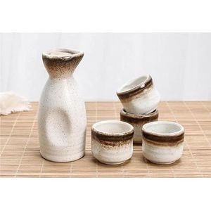 Fine Asianliving Sake Set Giftbox Wit Handgemaakt - Hotaru Set/5