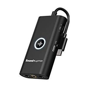 Creative Sound Blaster G3 USB-C Externe Gaming USB DAC en Amp voor PS4, Nintendo Switch, Ft. GameVoice Mix (audiobalans voor game/chat), Mic/Vol Control en mobiele app-bediening, Plug-and-Play