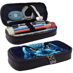 KLLTYHMU Lederen Etui Organizer Grote Capaciteit Potlood Pouch Opbergtas Met Compartimenten Leuke Potlood Tas Grappige Tennis Rackets En Tennisballen Pen Doos Draagbare Cosmetische Make-up Tas