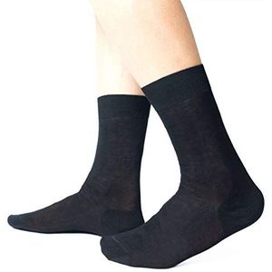 Ciocca Herensokken, kort, 100% katoen, Schotse garen – 6 paar – drie maten, Zwart, 42-43