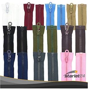 Starlet24 - Kunststof ritssluiting - 5 mm - grof deelbaar, wit, 55 cm