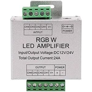 WANGCL Aluminium RGBW Versterker 4CH Data Signaal Repeater Ondersteuning PWM DC12V/DC24V voor RGB/RGBW Controller