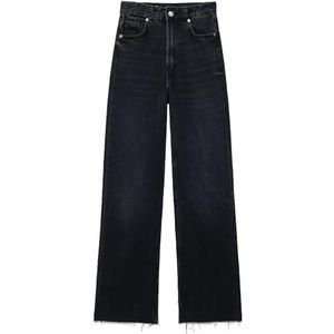 yk8fass Jeans met hoge taille en wijde pijpen gj-3822, Zwart, 4