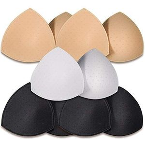 SKENGWEL 5 paar BH Pads Inserts Sport BH Cups Inserts Verwijderbare Borstversterkers Inserts Voor Vrouwen Bikini Badpak, 5 paar (2 beige 2 zwart 1 wit), A/B/C