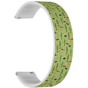 RYANUKA Solo Loop Band Compatibel met Amazfit GTR 2e / GTR 2 / GTR 3 Pro/GTR 3 / GTR 4 (Moose Landscape) Quick-Release 22 mm rekbare siliconen band band accessoire, Siliconen, Geen edelsteen