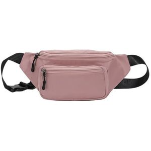 Dames heuptas effen kleur casual borsttas outdoor sport crossbody telefoontas, roze, 16x14x7cm