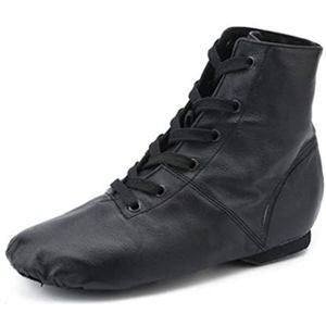 Dames High-Top Dance Shoes, Lederen Dansende Schoenen Soft-Soled Modern Ballroom Practice Latijns Salsa Dansschoenen,zwart,43 EU