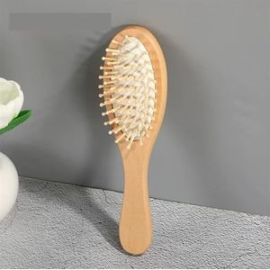 Houten kam professionele luchtkussen haaruitval massage borstel haarborstel kam hoofdhuid haarverzorging gezonde bamboe kam (maat: L-22x6cm)