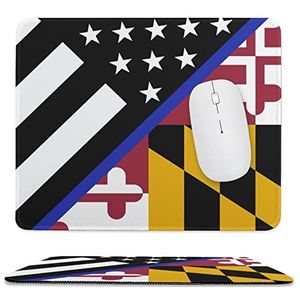 Blauwe dunne lijn Maryland vlag muismat antislip muismat rubberen basis muismat voor kantoor laptop thuis 9.8 ""x 11.8