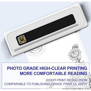 Saluaqui Portable Draadloze Inktloze Printer met 2000mAh -batterij voor Mobiele Kantoren, Home & Travel | Ondersteunt Thermal Paper | Compatibel met IOS, & Laptops (Type b-printer & 1*