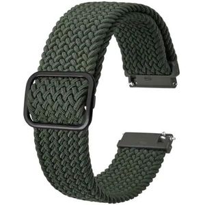 Jeniko Mannen Nylon Horlogebanden Verstelbare Gevlochten Loop Bandjes 18mm 19mm 20mm 22mm Horlogeband Quick Release Sport Horlogeband (Color : Green-B, Size : 18mm)