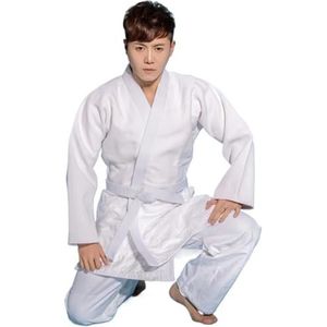 UBOHUZ Judo Kleding Katoen Verdikt Volwassen Trainingspak Voor Mannen En Vrouwen Wit Blauw Pakken Voor Training (Wit, M)