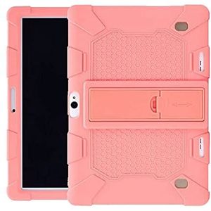 10,1 inch tablet siliconen hoes met standaard, tablethoes met standaard, universele tablet-siliconen hoes, voor 10,1 inch tablet-pc's, iPad, Samsung (roze)