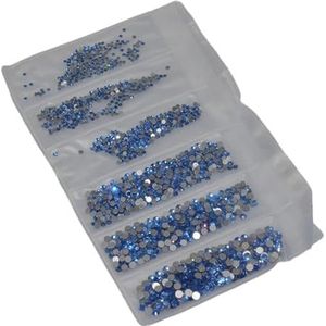 Glitter Crystal Nail Art Steentjes SS3-SS30 Plaksteen Clear Non Hot Fix Steentjes Lijm Op Nail Art Decoraties-Lichtblauw