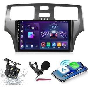 Android 14 Autoradio Navi voor L-exus ES250 2001-2006 9 ""Schermradio met draadloze carplay Android Auto GPS Navigatieondersteuning Bluetooth 5.0 HIFI FM 5G-WiFi SWC MIC-camera,M400s