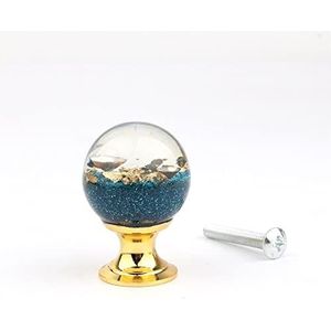 Glazen Lade Knoppen, 1PCS Ocean Coral Crystal Handle Resin+Gold Metal Kast Trekt Ladeknoppen Deur Meubelgrepen Hardware (Kleur: Rood) (Kleur: Rood) (Color : Blu)