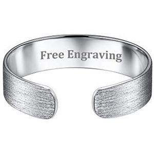 ChicSilver 925 bandring voor dames, 5/10/15 mm breed, verstelbare gladde open ring, zilveren geborstelde bandring, gepersonaliseerde ring met geschenkdoos voor dames, heren en meisjes, Zilver