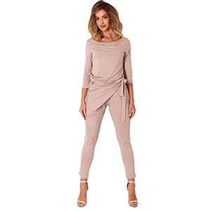 Lemoniade elegante jumpsuit met lange mouwen, elegante pasvorm en ongebruikelijke accenten, Model 1 Cappuccino, L