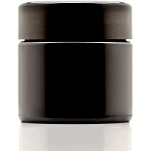 ULTRA JARS (3-Pack) 100ml Ultraviolet Glas Cosmetische Pot Met Zwarte Schroef Top Deksel - Luchtdicht | Lekvrij | UV Opslag Container | Hervulbare Pot met Deksel