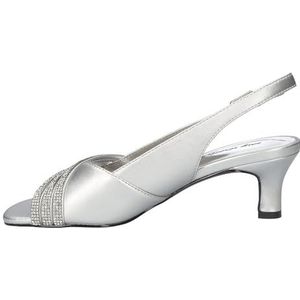 Easy Street Teton sandaal met hak voor dames, Zilver, 5.5 UK X-Wide