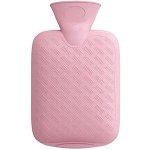Warmwaterkruik Warmwaterkruik Met Deksel, Warmwaterzak Voor Pijnverlichting Nek En Schouders Rug Gezellige Nachten, Voetenwarmer Kruik Warm Winter (Color : Pink, Size : 1000 ml)