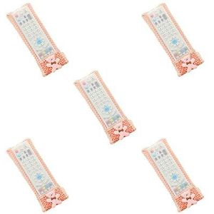 5 set TV Afstandsbediening Case Airconditioner Controllers Gevallen Kleine Beer Ontwerp Kant Materiaal Stofdicht Cover roze S (18.5x8 cm)