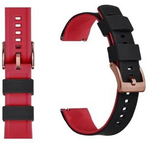 Jeniko Siliconen Horlogeband 20 Mm 22 Mm Snelsluiting Rubberen Horlogeband For Heren Dames Waterdichte Vervangende Horlogeband (Color : Black Red 4, Size : 22mm)