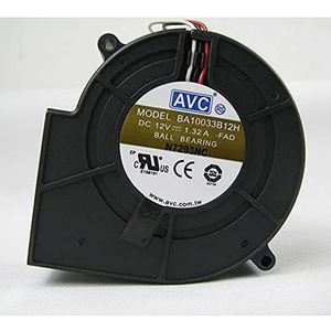 9CM 9733 3-wire bearing fan BA10033B12H, DC12V 1.32A turbo grill blower