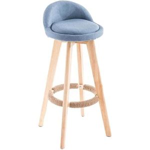 Bar Hoge krukken Moderne barkruk, massief houten hoge kruk, Scandinavische vrije tijd achterbarkruk, dikke hoogelastische sponsbarkrukken Krukken (Size : Blue-)