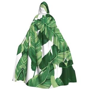 EdWal Leuke groene palmbladeren print Unisex Hooded Mantel, Cosplay Heks Mantel, Volwassen Vampieren Cape, Carnaval Feestbenodigdheden