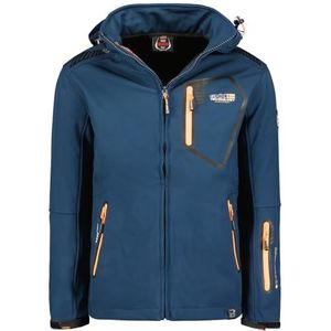 Geographical Norway Tanada Softshelljas met capuchon voor heren, waterdicht, outdoorjas, winddicht, tactisch, duurzaam, wandelen, skiën, herfst, winter, lente (marineblauw, XL), Marineblauw, XL