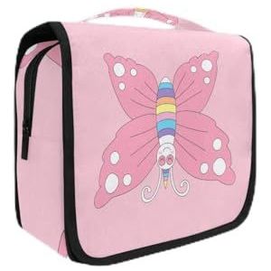 Hangende opvouwbare toilettas roze eenhoorn vlinder kunst make-up reizen organizer tassen tas voor vrouwen meisjes badkamer