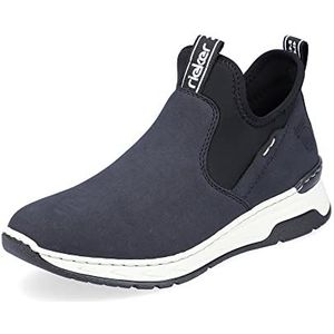 Rieker DAMES Sneakers M0053, Vrouwen Slip-On,verwisselbaar voetbed,slipper,pantoffel,low-top,snelle vetersluiting,Blauw (blau kombi / 14),40 EU / 6.5 UK