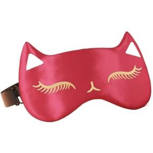 Zijden slaapmasker oog imitatie zijden ogen cover gladde vos reizen ontspannen ooglapjes (rood ijs pack)