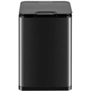 Modieuze binnenvuilnisbak, intelligente sensorvuilnisbak slaapkamer woonkamer toilet waterdichte automatische vuilnisbak van roestvrij staal met deksel, krijg meer opbergruimte(Black)