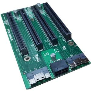 Goufride Zeer Snelheid SFF-8654 8i naar PCIe X16 Gen4.0 Externe uitbreidingskaart PCIe-adapters Kaartadapters SFF-8654 8i Adapters Kaart Computer SFF-8654 8i naar PCle X16 Gen4.0 4-poort verlengkaart